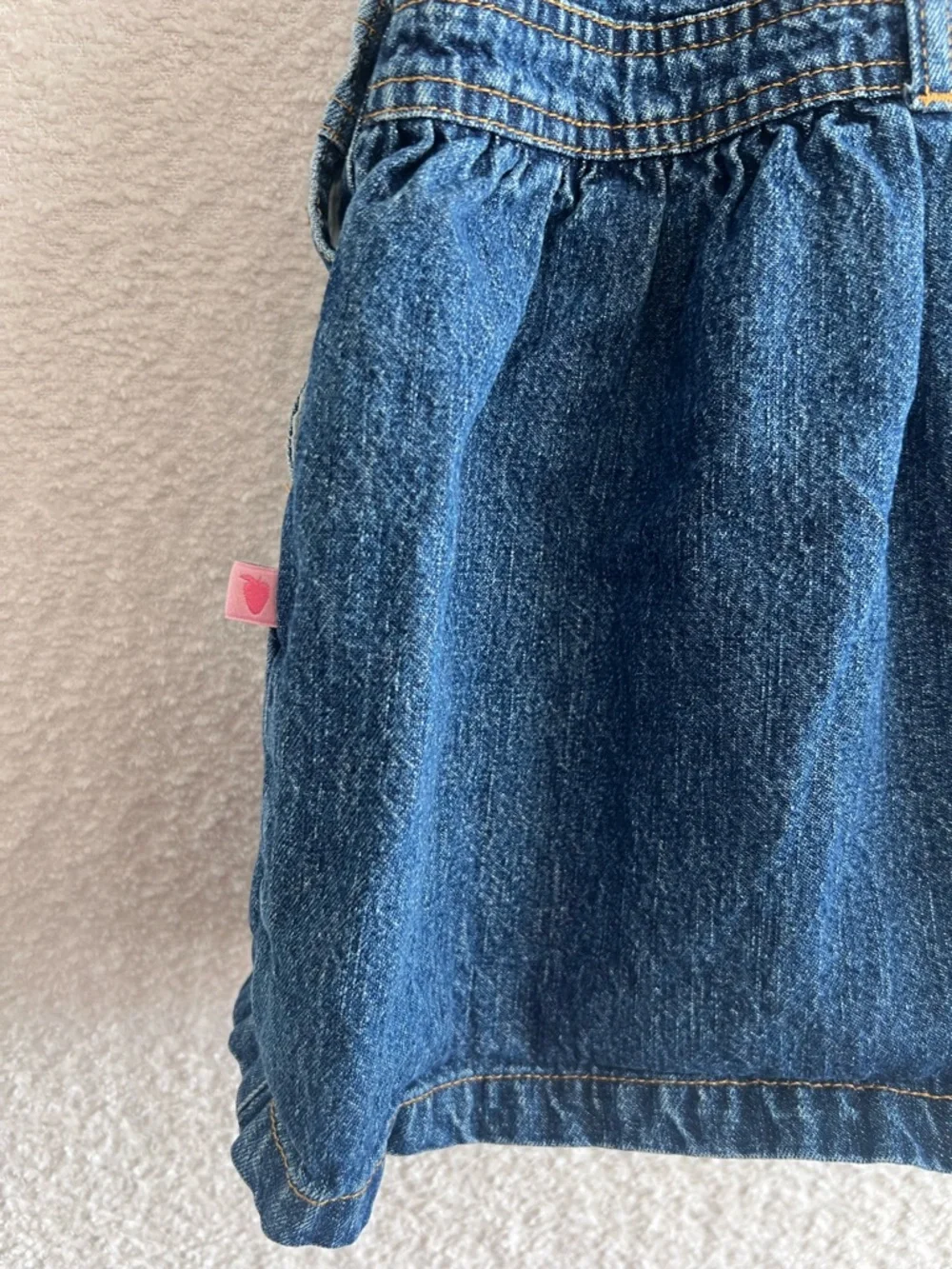 Osh Kosh B’Gosh Vintage‎ Retro Baby Blue Denim Overalls Dress Infant Size 24 Mon
